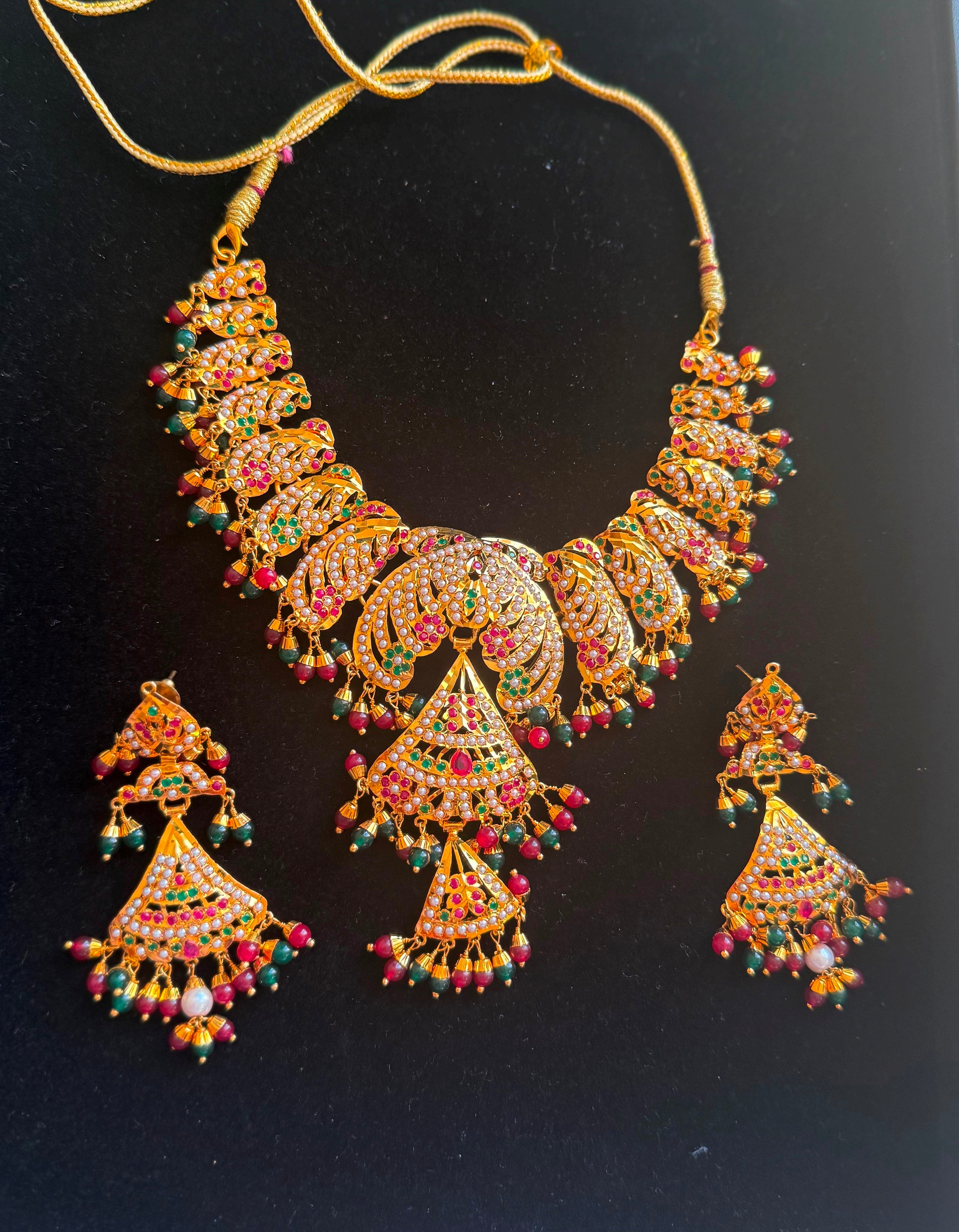 The Gold Plated Mehar Jadau Jewelry Set