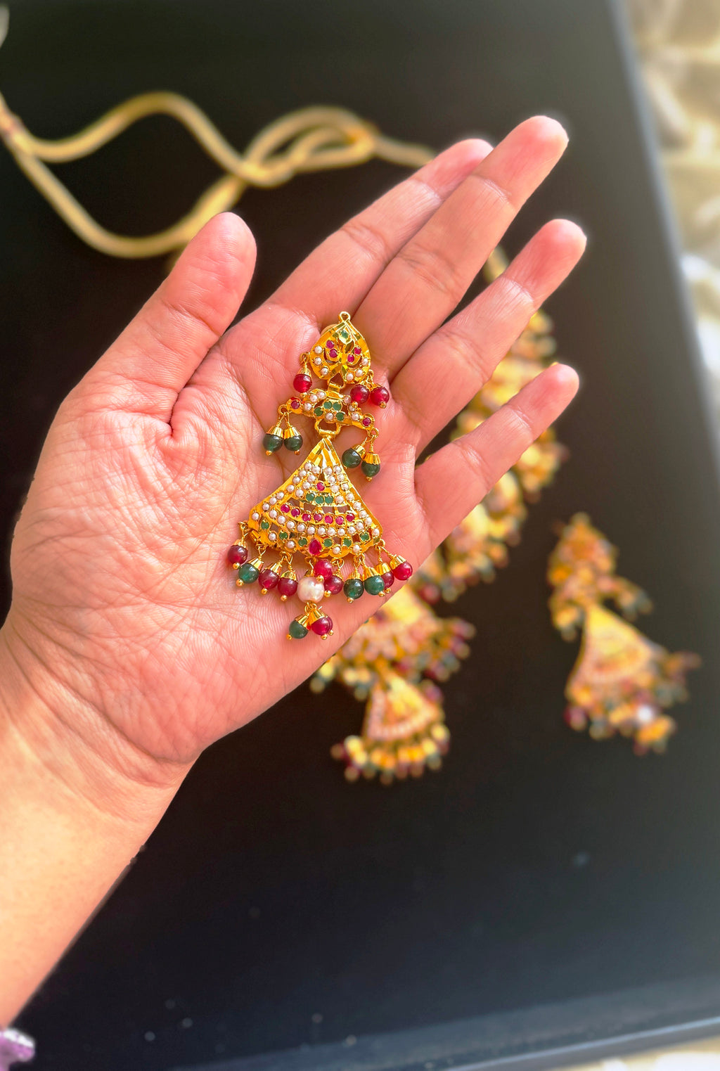 The Gold Plated Mehar Jadau Jewelry Set