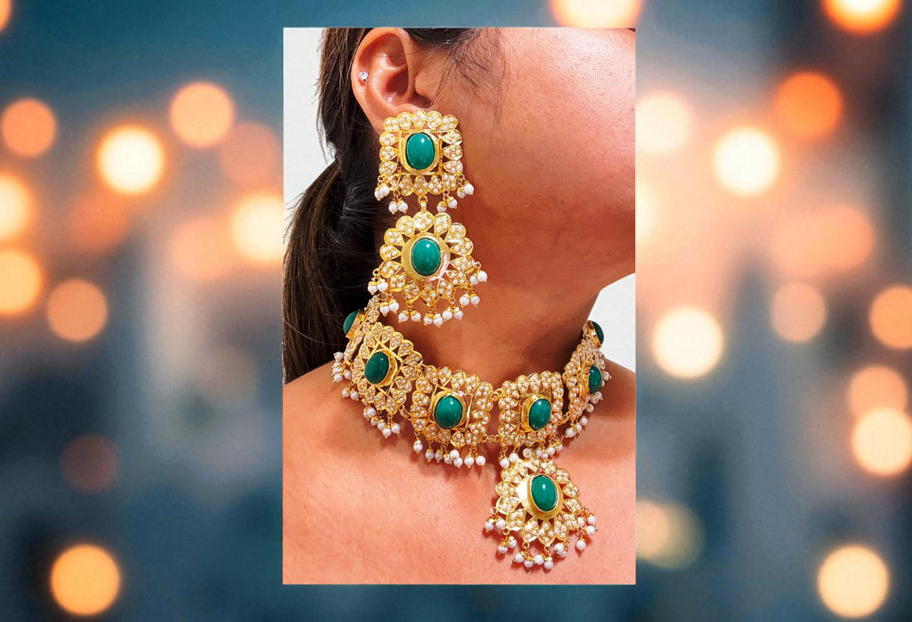 Naseebo, A Green Complete Jadau Set