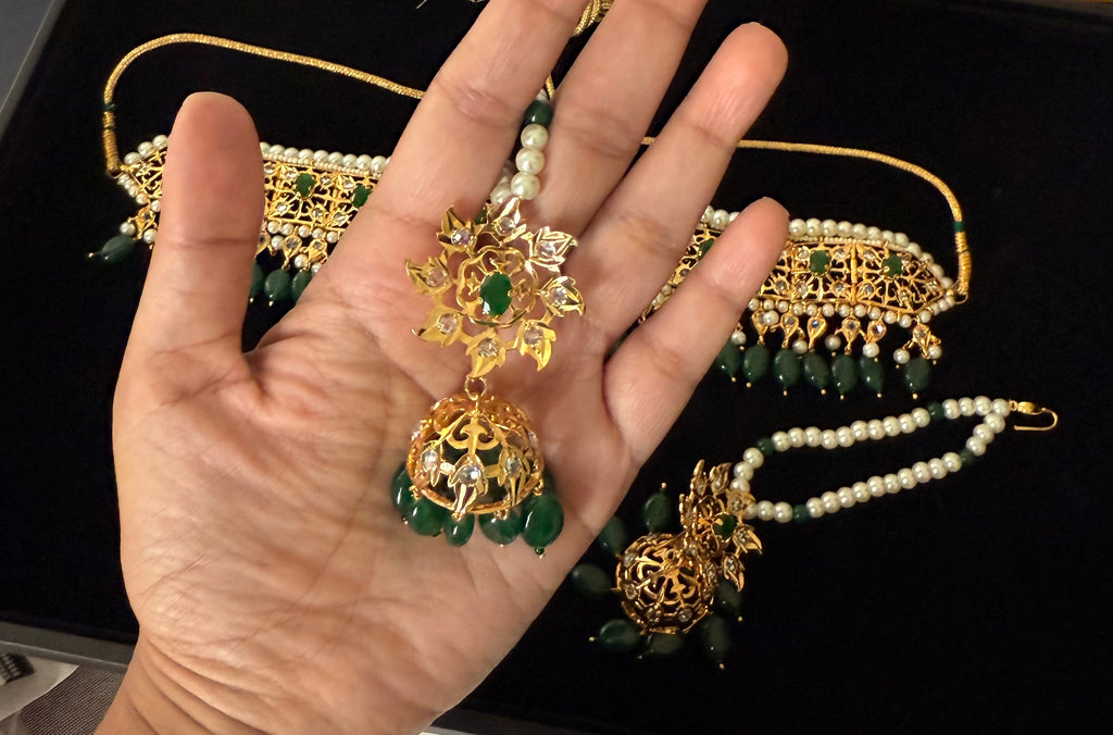 The Green Jadau Kundan Set