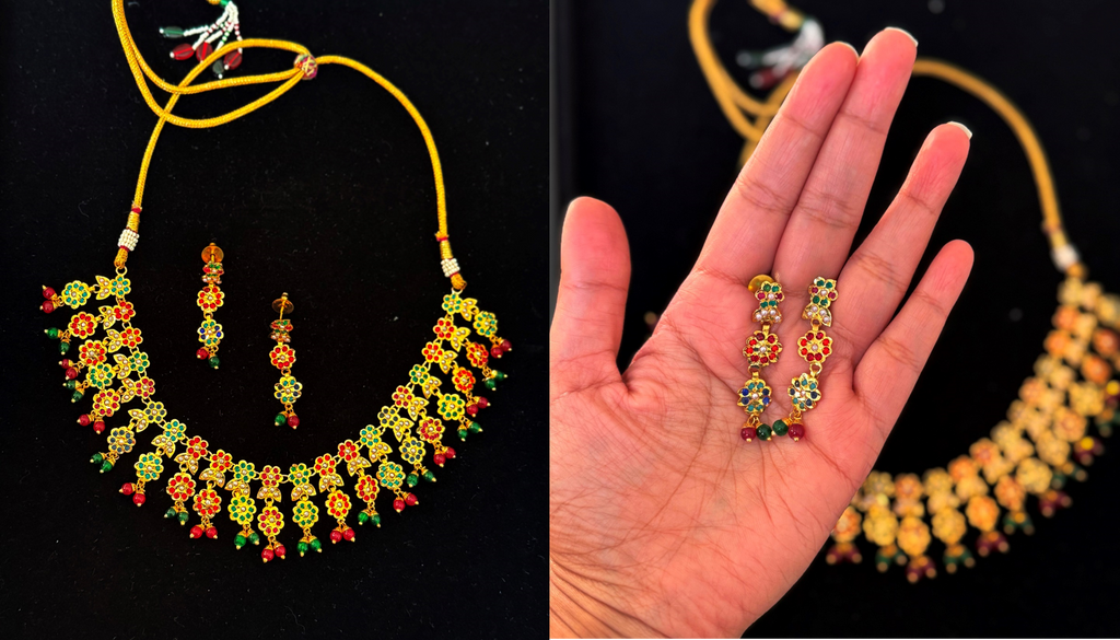 The Lightweight Multicolored Floral Jadau Set