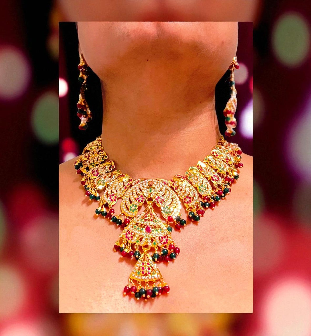 The Gold Plated Mehar Jadau Jewelry Set