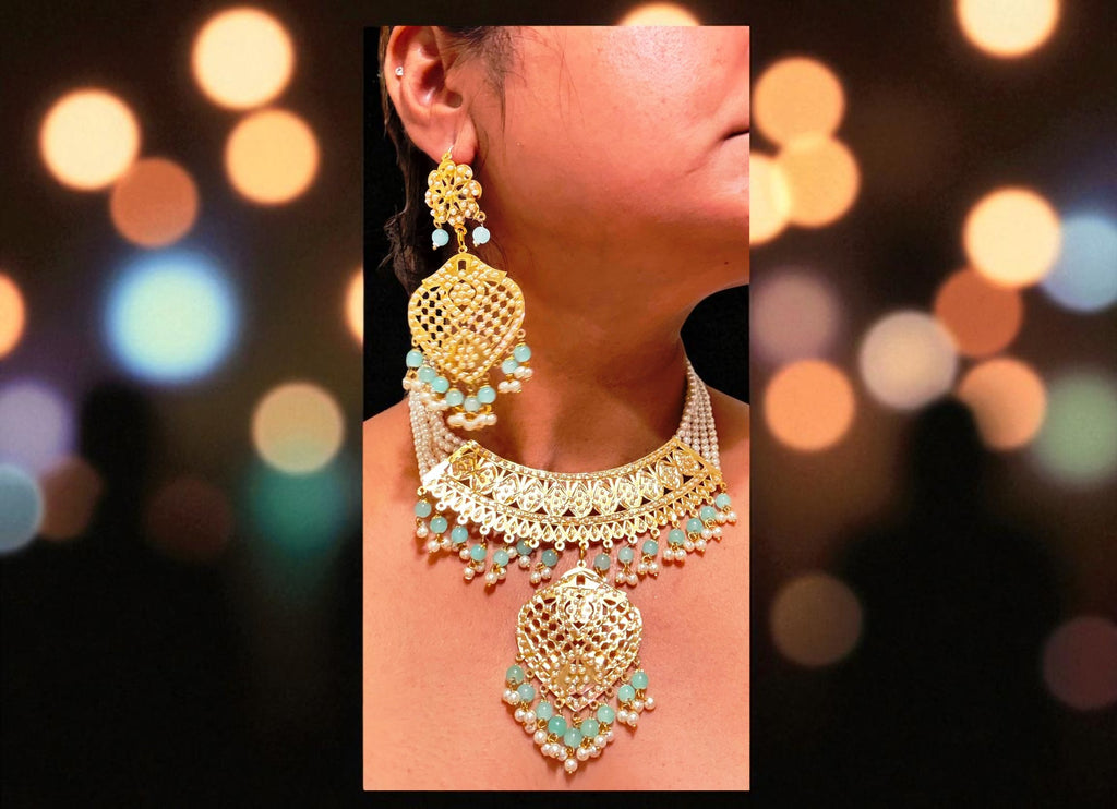 The Princess Jadau Jewellery Set : Pale Green