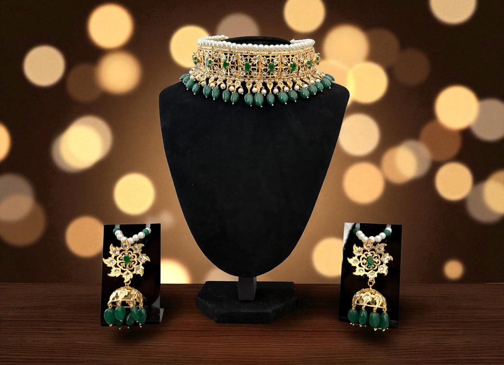 The Green Jadau Kundan Set