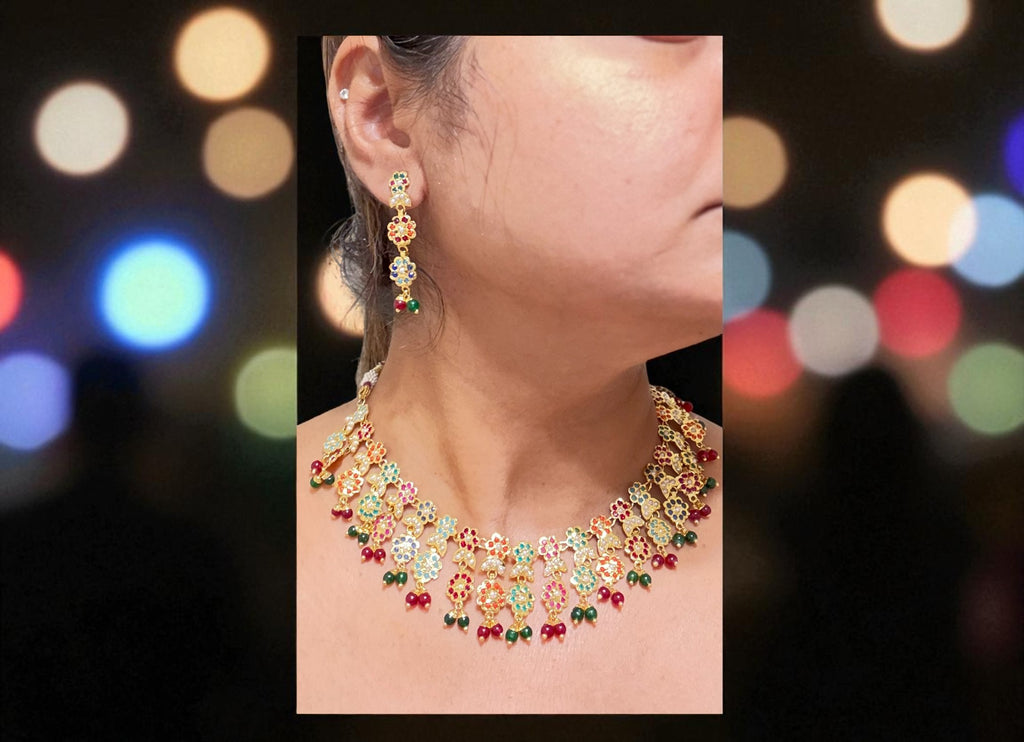 The Lightweight Multicolored Floral Jadau Set