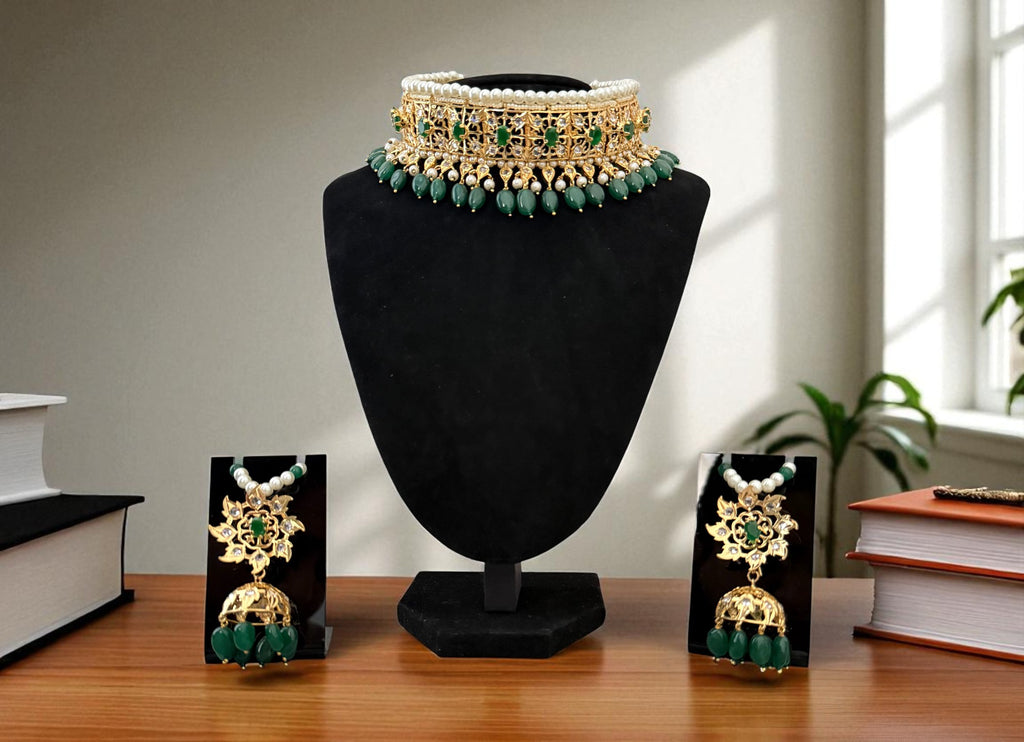 The Green Jadau Kundan Set
